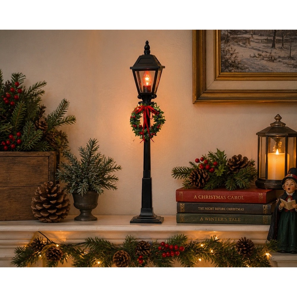 Byers‎ Choice 2002 Christmas Holiday Street Lamp Post Accessory Working